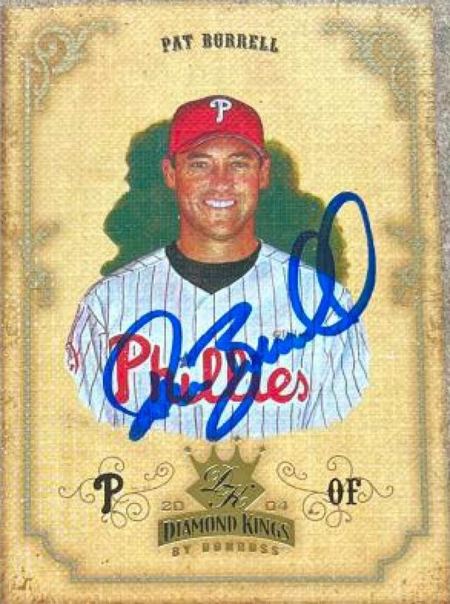 Pat Burrell Signed 2004 Donruss Diamond Kings Baseball Card - Philadelphia Phillies - PastPros