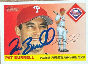 Pat Burrell Signed 2004 Topps Heritage Baseball Card - Philadelphia Phillies - PastPros
