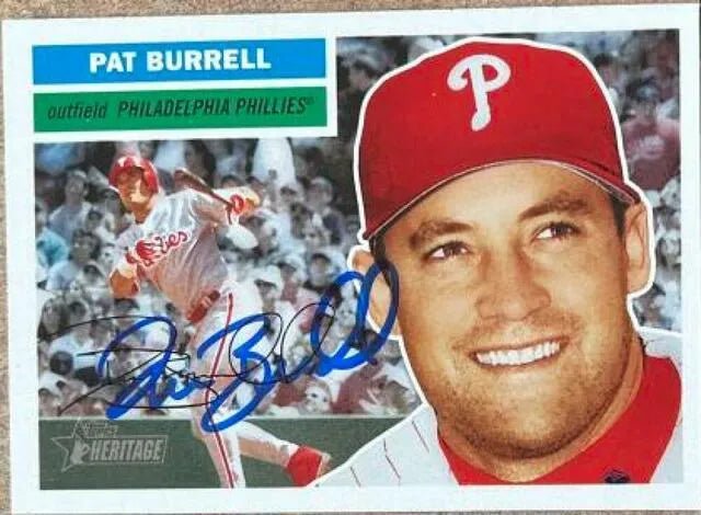 Pat Burrell Signed 2005 Topps Heritage Baseball Card - Philadelphia Phillies