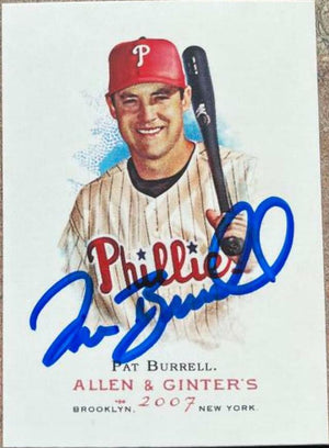 Pat Burrell Signed 2007 Allen & Ginter Baseball Card - Philadelphia Phillies - PastPros