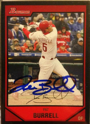 Pat Burrell Signed 2007 Bowman Baseball Card - Philadelphia Phillies
