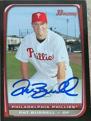 Pat Burrell Signed 2008 Bowman Baseball Card - Philadelphia Phillies