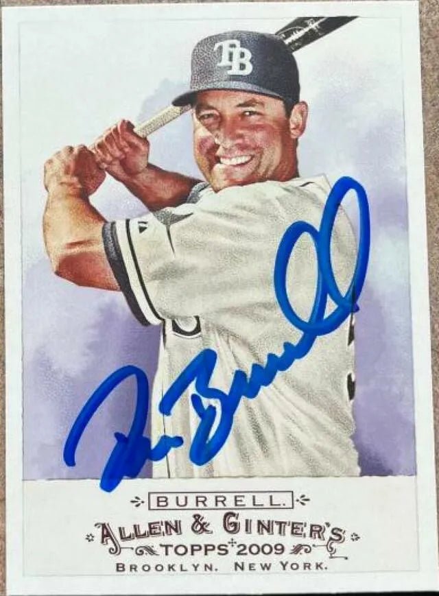 Pat Burrell Signed 2009 Allen & Ginter Baseball Card - Tampa Bay Rays