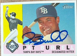 Pat Burrell Signed 2009 Topps Heritage Baseball Card - Tampa Bay Rays - PastPros