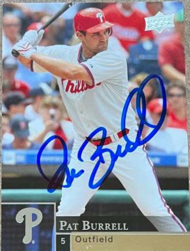 Pat Burrell Signed 2009 Upper Deck Baseball Card - Philadelphia Phillies - PastPros