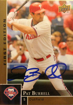 Pat Burrell Signed 2009 Upper Deck First Edition Baseball Card - Philadelphia Phillies - PastPros