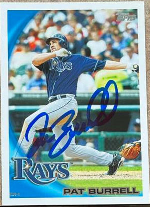 Pat Burrell Signed 2010 Topps Baseball Card - Tampa Bay Rays - PastPros