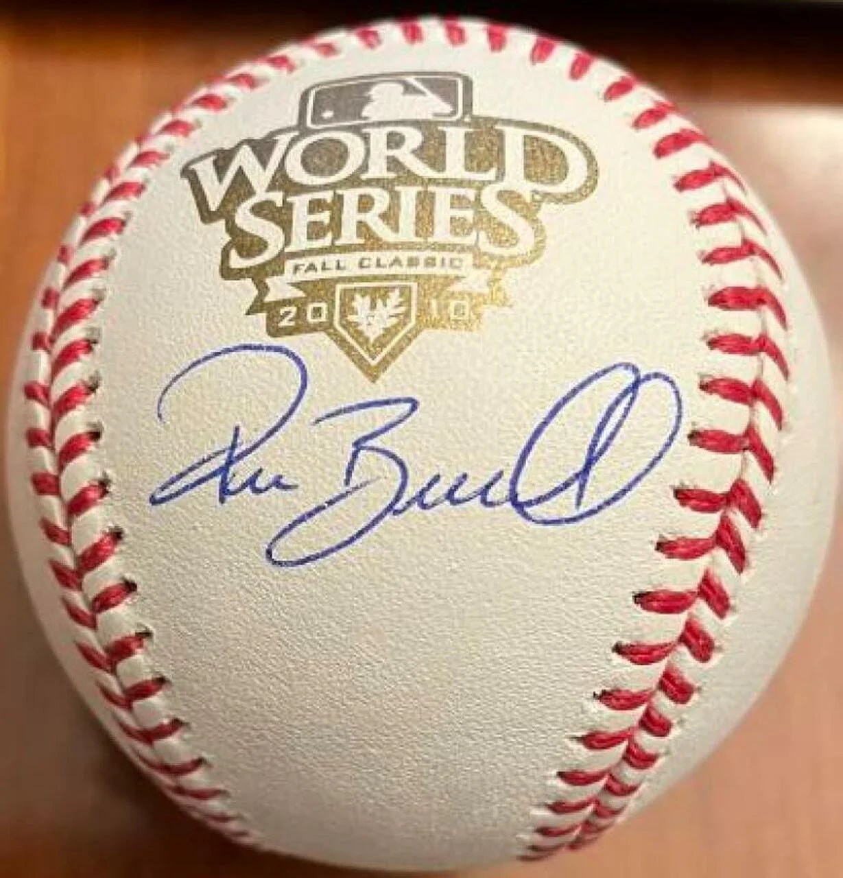Pat Burrell Signed Rawlings Official 2010 World Series Baseball
