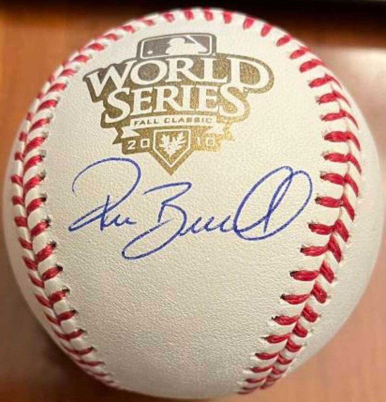 Pat Burrell Signed Rawlings Official 2010 World Series Baseball - PastPros