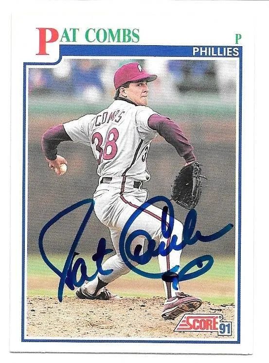 Pat Combs Signed 1991 Score Baseball Card - Philadelphia Phillies