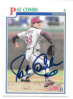 Pat Combs Signed 1991 Score Baseball Card - Philadelphia Phillies - PastPros