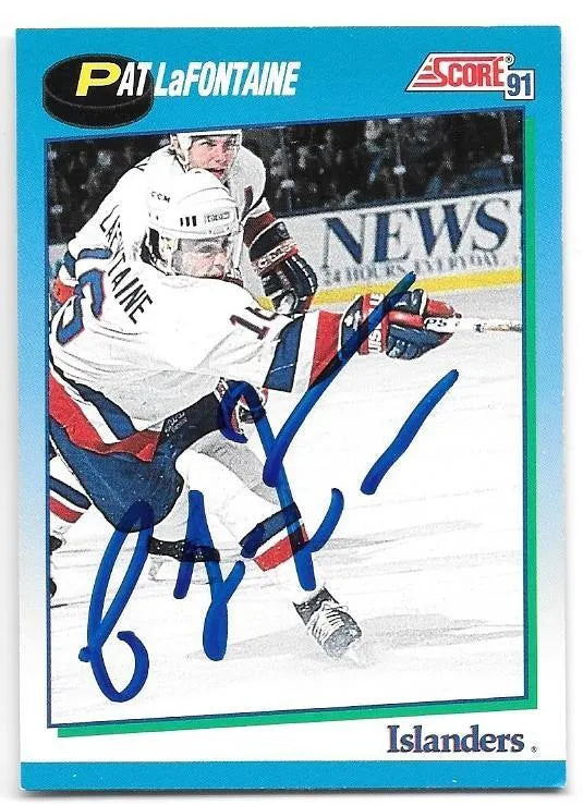 Pat Lafontaine Signed 1991-92 Score Hockey Card - New York Islanders - PastPros