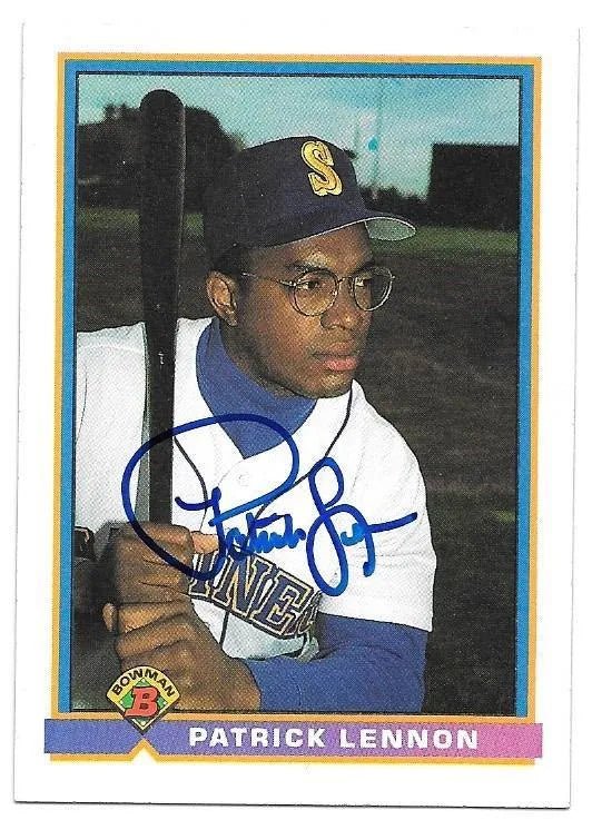 Patrick Lennon Signed 1991 Bowman Baseball Card - Seattle Mariners