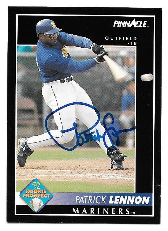 Patrick Lennon Signed 1992 Pinnacle Baseball Card - Seattle Mariners - PastPros