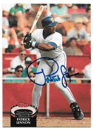 Patrick Lennon Signed 1992 Topps Stadium Club Baseball Card - Seattle Mariners