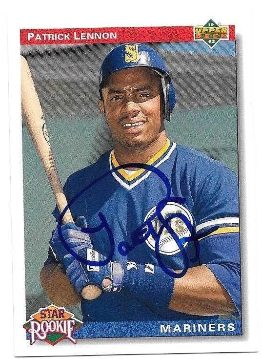 Patrick Lennon Signed 1992 Upper Deck Baseball Card -  Seattle Mariners
