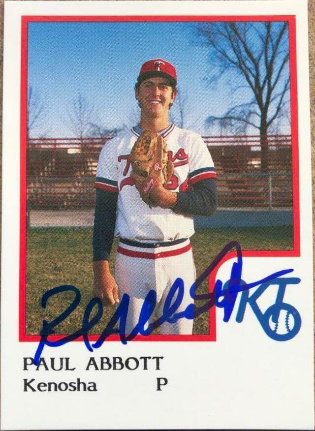 Paul Abbott Signed 1986 Pro Cards Baseball Card - Kenosha Twins - PastPros