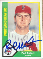Paul Abbott Signed 1990 CMC Baseball Card - Portland Beavers - PastPros