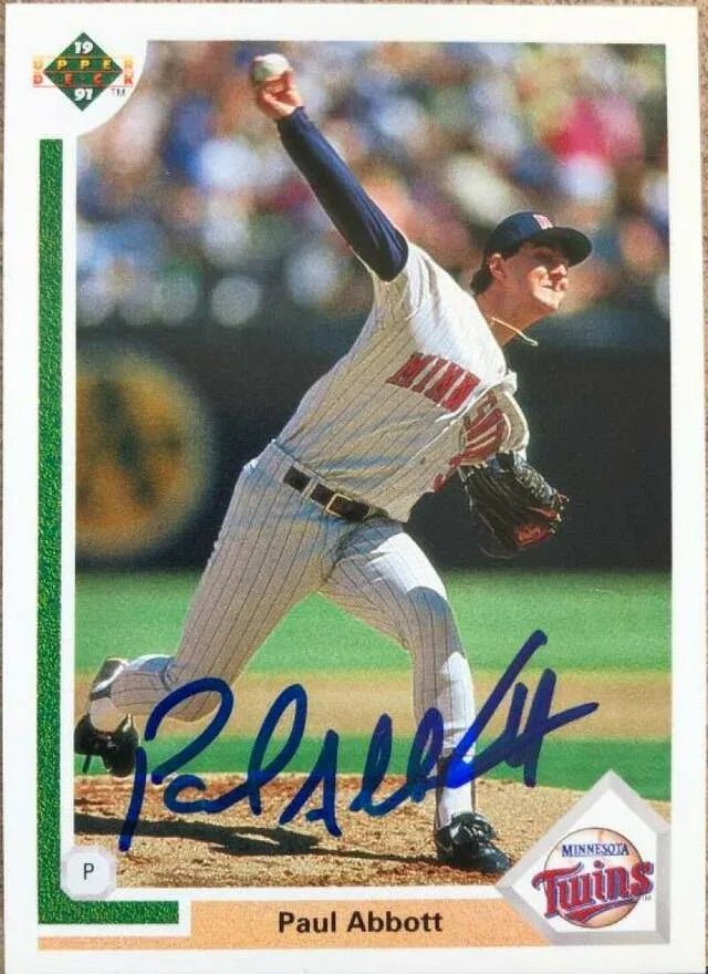 Paul Abbott Signed 1991 Upper Deck Baseball Card - Minnesota Twins