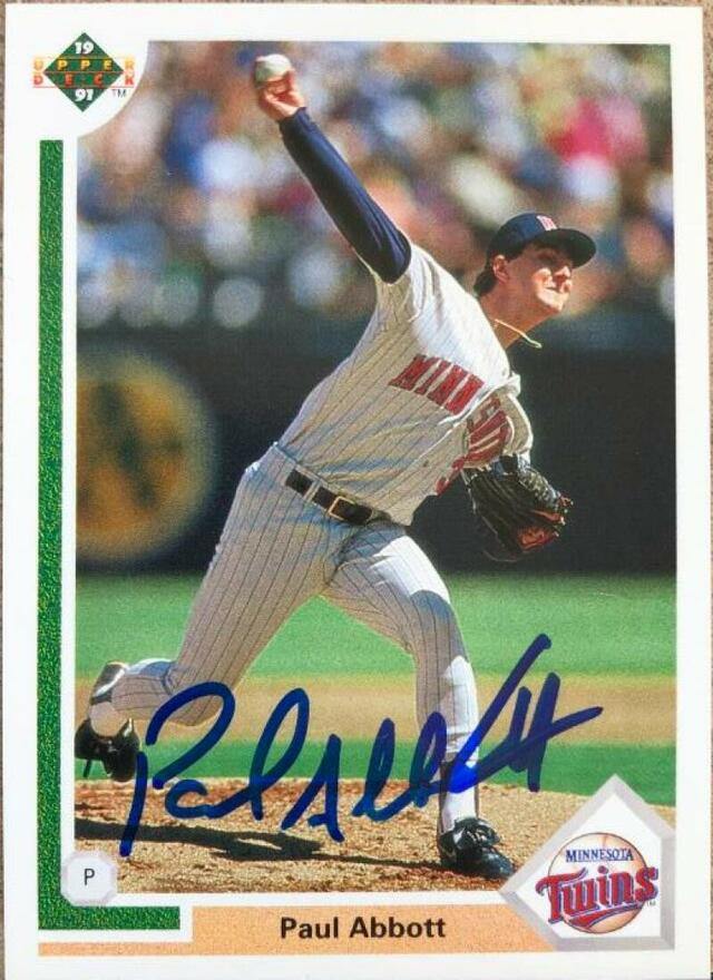 Paul Abbott Signed 1991 Upper Deck Baseball Card - Minnesota Twins - PastPros