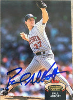 Paul Abbott Signed 1992 Stadium Club Baseball Card - Minnesota Twins
