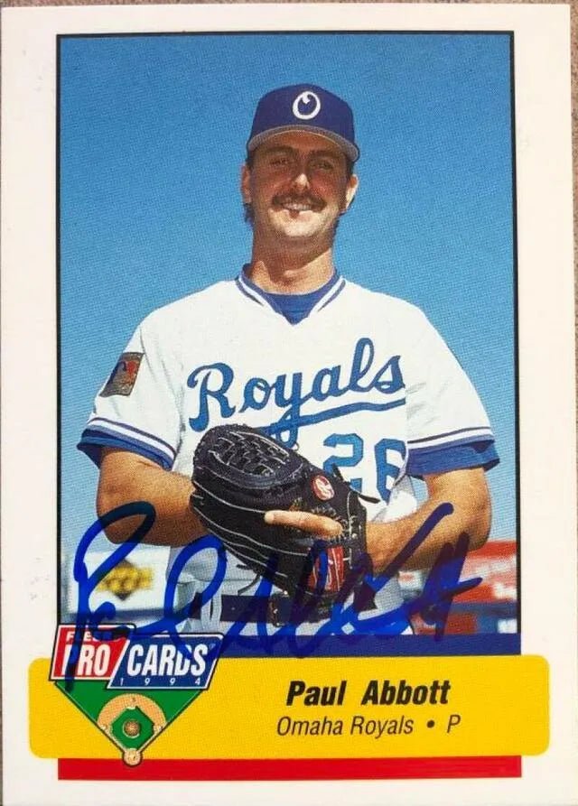 Paul Abbott Signed 1994 Fleer Pro Cards Card - Omaha Royals