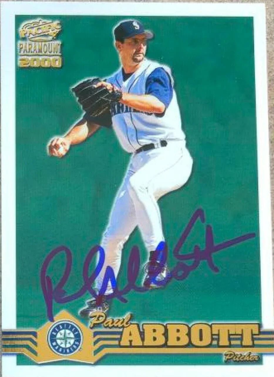 Paul Abbott Signed 2000 Pacific Paramount Baseball Card - Seattle Mariners