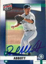 Paul Abbott Signed 2002 Donruss Fan Club Baseball Card - Seattle Mariners