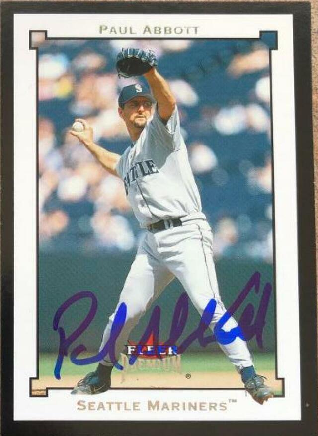 Paul Abbott Signed 2002 Fleer Premium Baseball Card - Seattle Mariners - PastPros