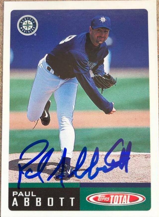 Paul Abbott Signed 2002 Topps Total Baseball Card - Seattle Mariners - PastPros