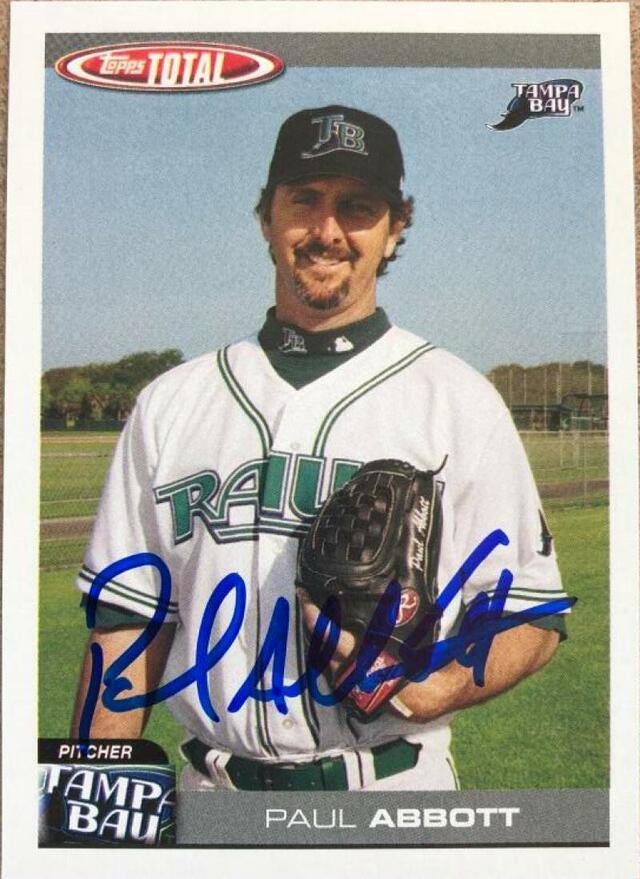 Paul Abbott Signed 2004 Topps Total Baseball Card - Tampa Bay Devil Rays - PastPros