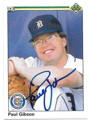 Paul Gibson Signed 1990 Upper Deck Baseball Card - Detroit Tigers