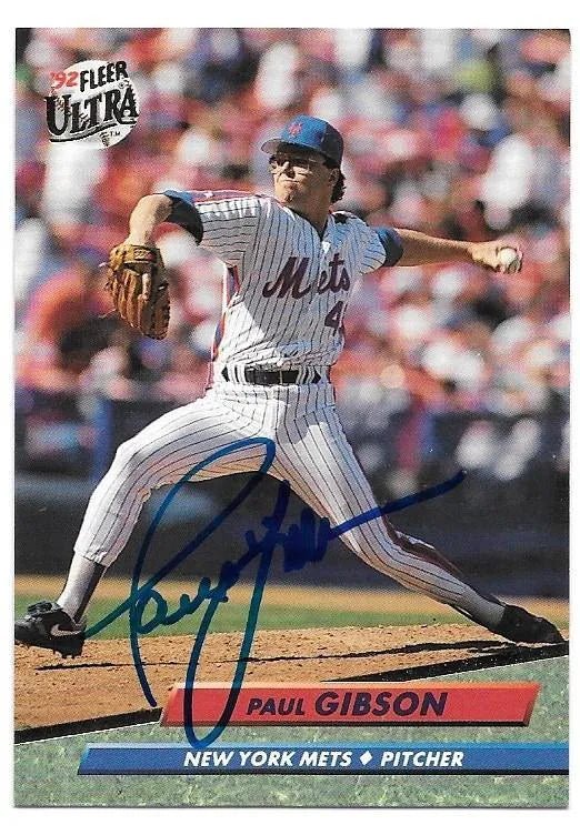 Paul Gibson Signed 1992 Fleer Ultra Baseball Card - New York Mets