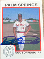 Paul Sorrento Signed 1987 Pro Cards Baseball Card - PastPros