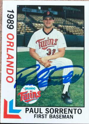Paul Sorrento Signed 1989 Best Baseball Card - Orlando Twins - PastPros