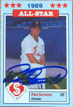 Paul Sorrento Signed 1989 Jennings Southern League All-Stars Baseball Card - Orlando Twins