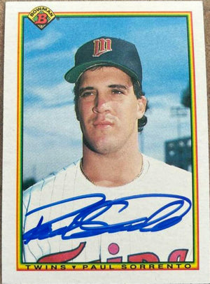 Paul Sorrento Signed 1990 Bowman Baseball Card - Minnesota Twins - PastPros