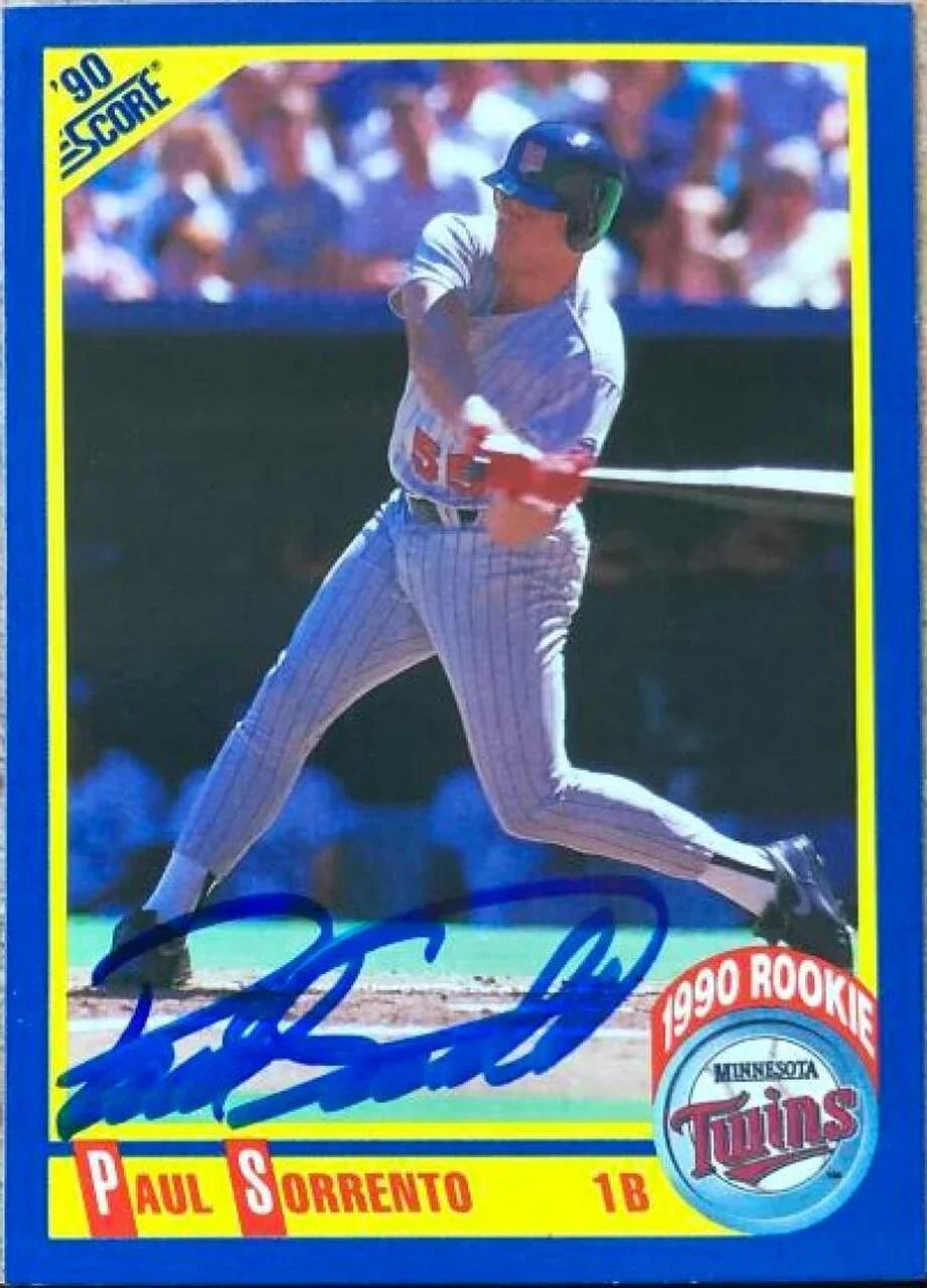 Paul Sorrento Signed 1990 Score Baseball Card - Minnesota Twins
