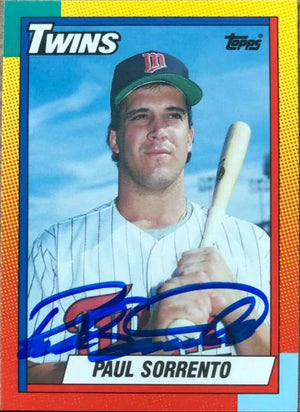Paul Sorrento Signed 1990 Topps Traded Baseball Card - Minnesota Twins