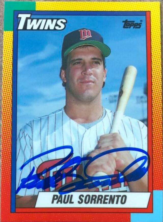 Paul Sorrento Signed 1990 Topps Traded Tiffany Baseball Card - Minnesota Twins - PastPros