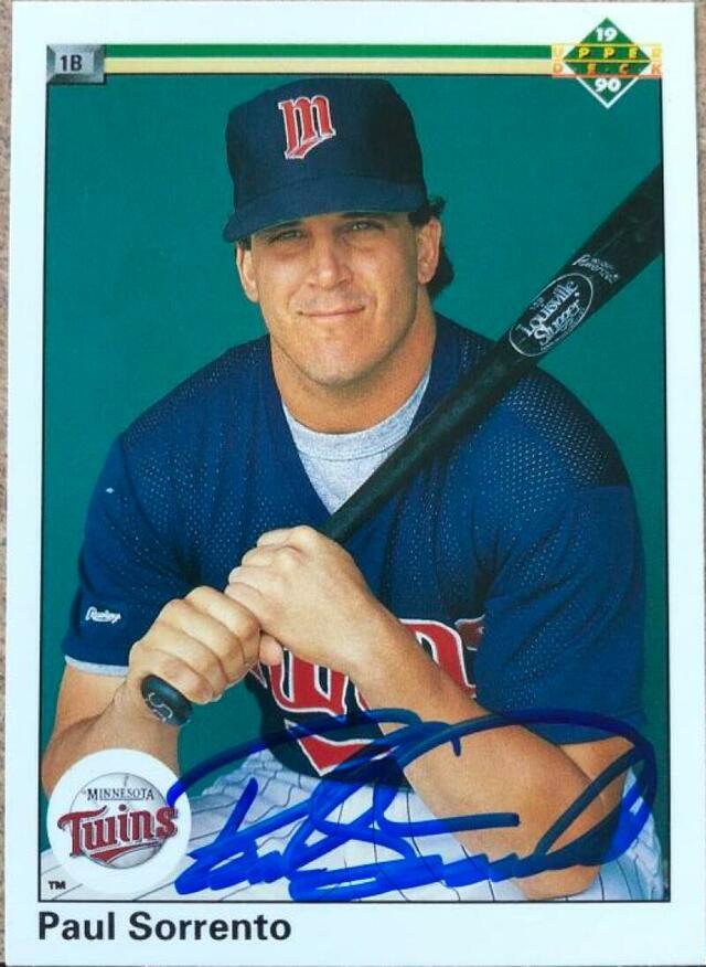 Paul Sorrento Signed 1990 Upper Deck Baseball Card - Minnesota Twins - PastPros