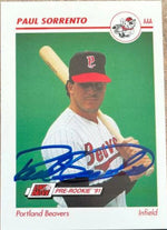 Paul Sorrento Signed 1991 Line Drive AAA Baseball Card - Portland Beavers