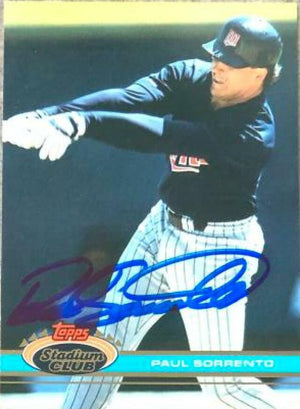 Paul Sorrento Signed 1991 Stadium Club Baseball Card - Minnesota Twins - PastPros