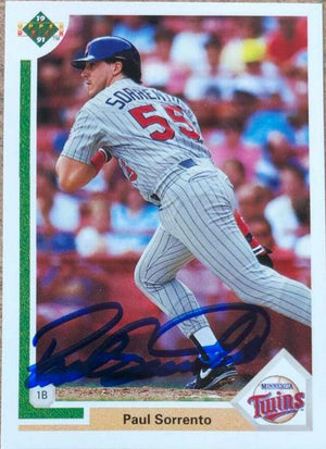 Paul Sorrento Signed 1991 Upper Deck Baseball Card - Minnesota Twins - PastPros