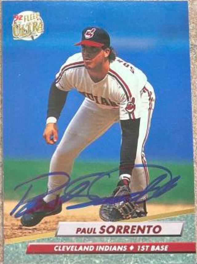 Paul Sorrento Signed 1992 Fleer Ultra Baseball Card - Cleveland Indians - PastPros