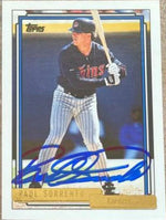 Paul Sorrento Signed 1992 Topps Gold Baseball Card - Minnesota Twins