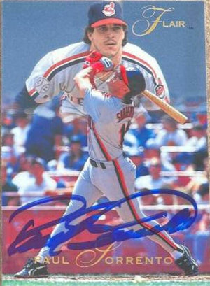 Paul Sorrento Signed 1993 Flair Baseball Card - Cleveland Indians - PastPros