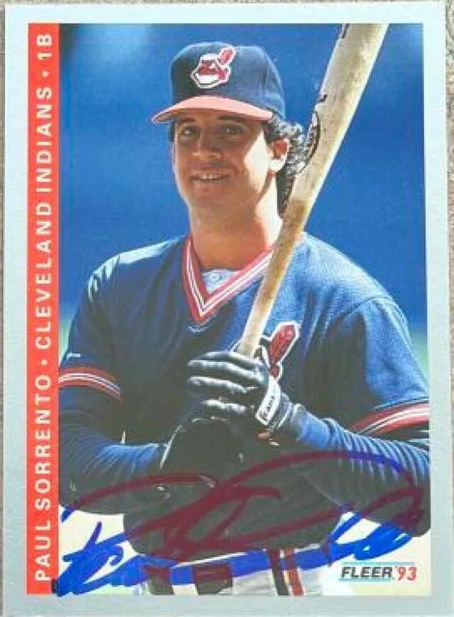 Paul Sorrento Signed 1993 Fleer Baseball Card - Cleveland Indians