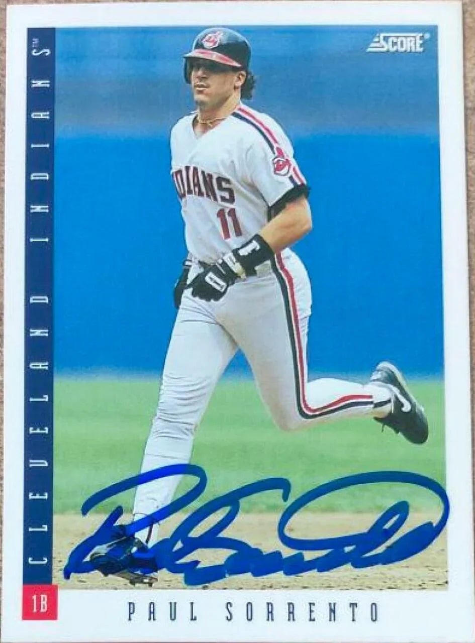 Paul Sorrento Signed 1993 Score Baseball Card - Cleveland Indians