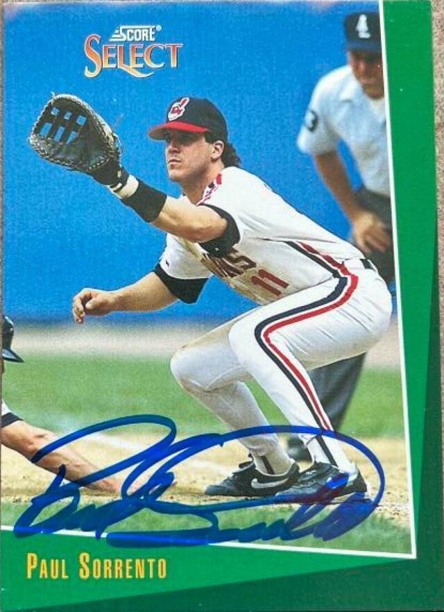 Paul Sorrento Signed 1993 Score Select Baseball Card - Cleveland Indians - PastPros